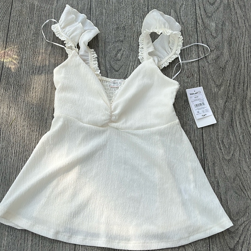 Wild Skye cream white tank top xs